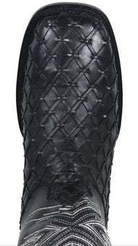 Men´s Silverton Tucxon All Leather Wide Square Toe Boots - Black/Black - OriginalWestern.com