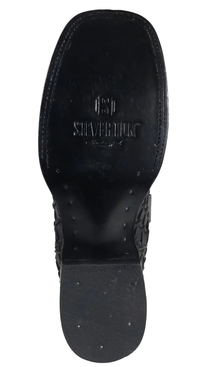 Men´s Silverton Tucxon All Leather Wide Square Toe Boots - Black/Black - OriginalWestern.com