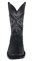 Men´s Silverton Tucxon All Leather Wide Square Toe Boots - Black/Black - OriginalWestern.com