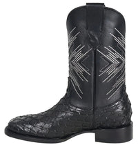 Men´s Silverton Tucxon All Leather Wide Square Toe Boots - Black/Black - OriginalWestern.com