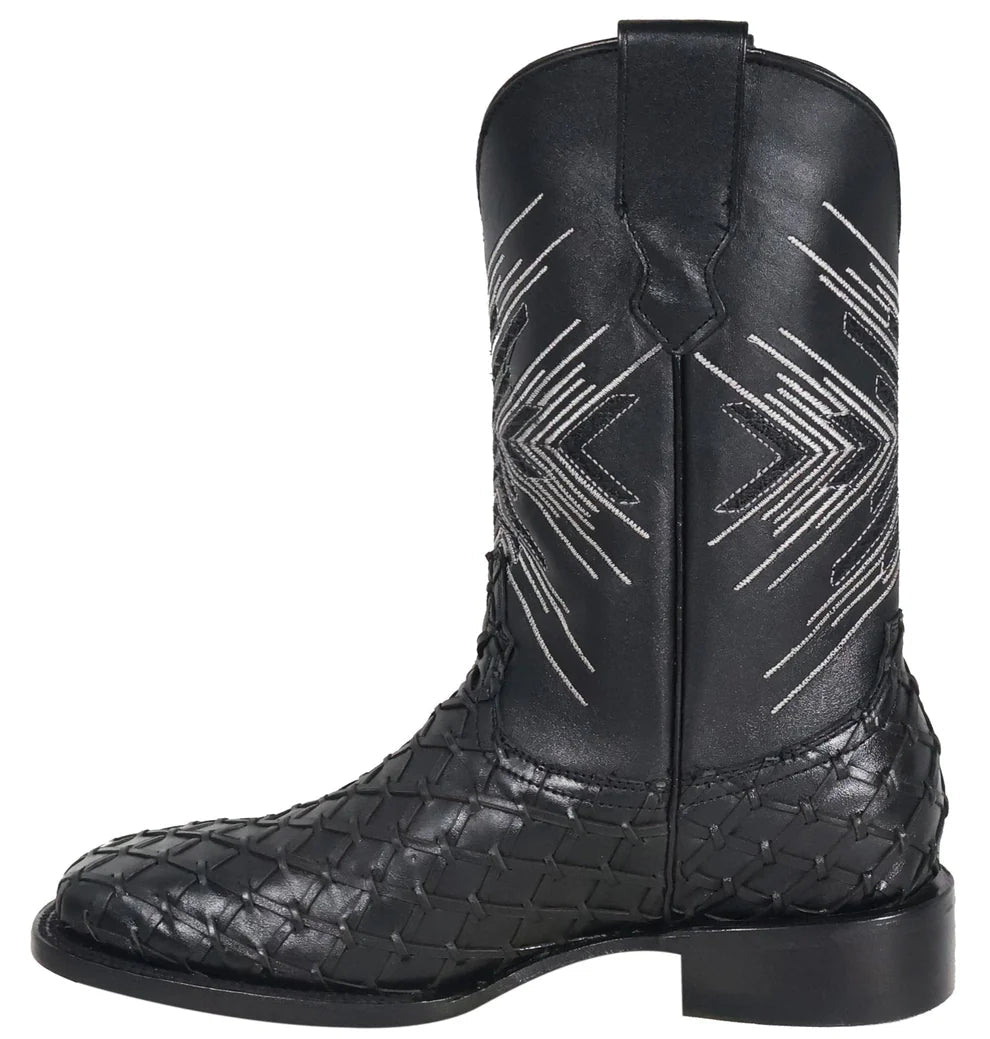 Men´s Silverton Tucxon All Leather Wide Square Toe Boots - Black/Black - OriginalWestern.com