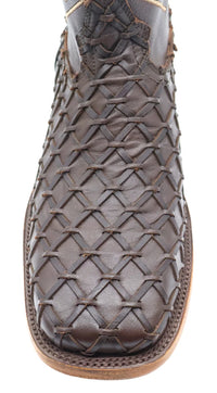 Men´s Silverton Tucxon All Leather Wide Square Toe Boots - Brown/Brown - OriginalWestern.com