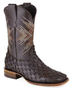 Men´s Silverton Tucxon All Leather Wide Square Toe Boots - Brown/Brown - OriginalWestern.com