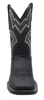 Men´s Silverton Weston All Leather Wide Square Toe Boots - Black - OriginalWestern.com