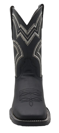 Men´s Silverton Weston All Leather Wide Square Toe Boots - Black - OriginalWestern.com
