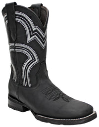Men´s Silverton Weston All Leather Wide Square Toe Boots - Black - OriginalWestern.com
