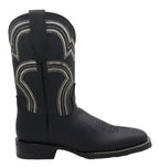 Men´s Silverton Weston All Leather Wide Square Toe Boots - Black - OriginalWestern.com