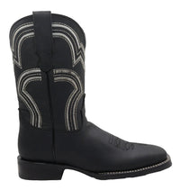 Men´s Silverton Weston All Leather Wide Square Toe Boots - Black - OriginalWestern.com