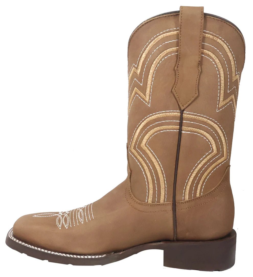 Men´s Silverton Weston All Leather Wide Square Toe Boots - Tobacco - OriginalWestern.com