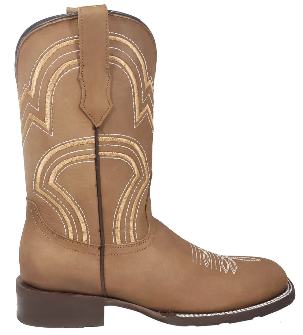 Men´s Silverton Weston All Leather Wide Square Toe Boots - Tobacco - OriginalWestern.com