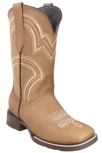 Men´s Silverton Weston All Leather Wide Square Toe Boots - Tobacco - OriginalWestern.com