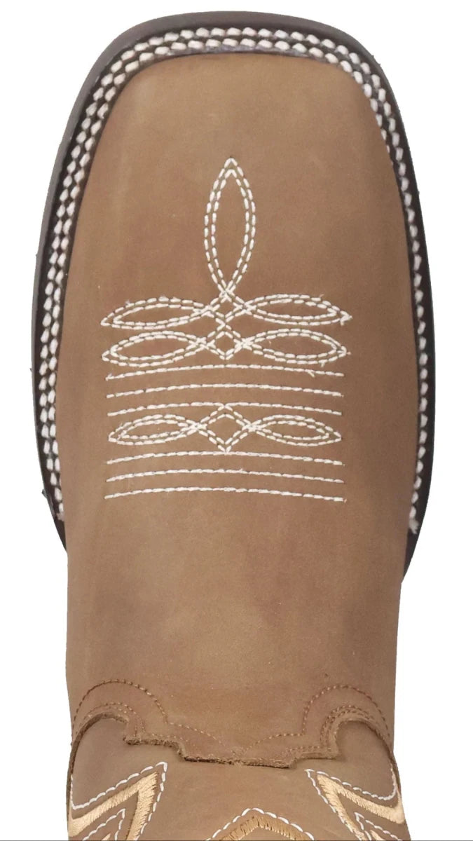 Men´s Silverton Weston All Leather Wide Square Toe Boots - Tobacco - OriginalWestern.com