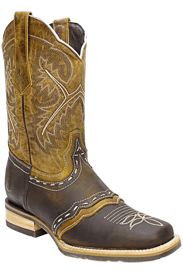 Men´s Silverton Wyoming All Leather Square Toe Boots - Brown - OriginalWestern.com