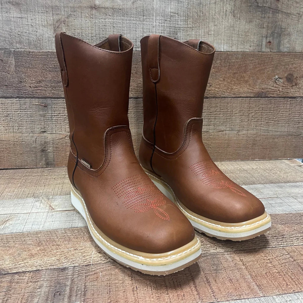 Men's Square Toe Double Density Work Boot with Soft Toe Est. 906 Gold - OriginalWestern.com