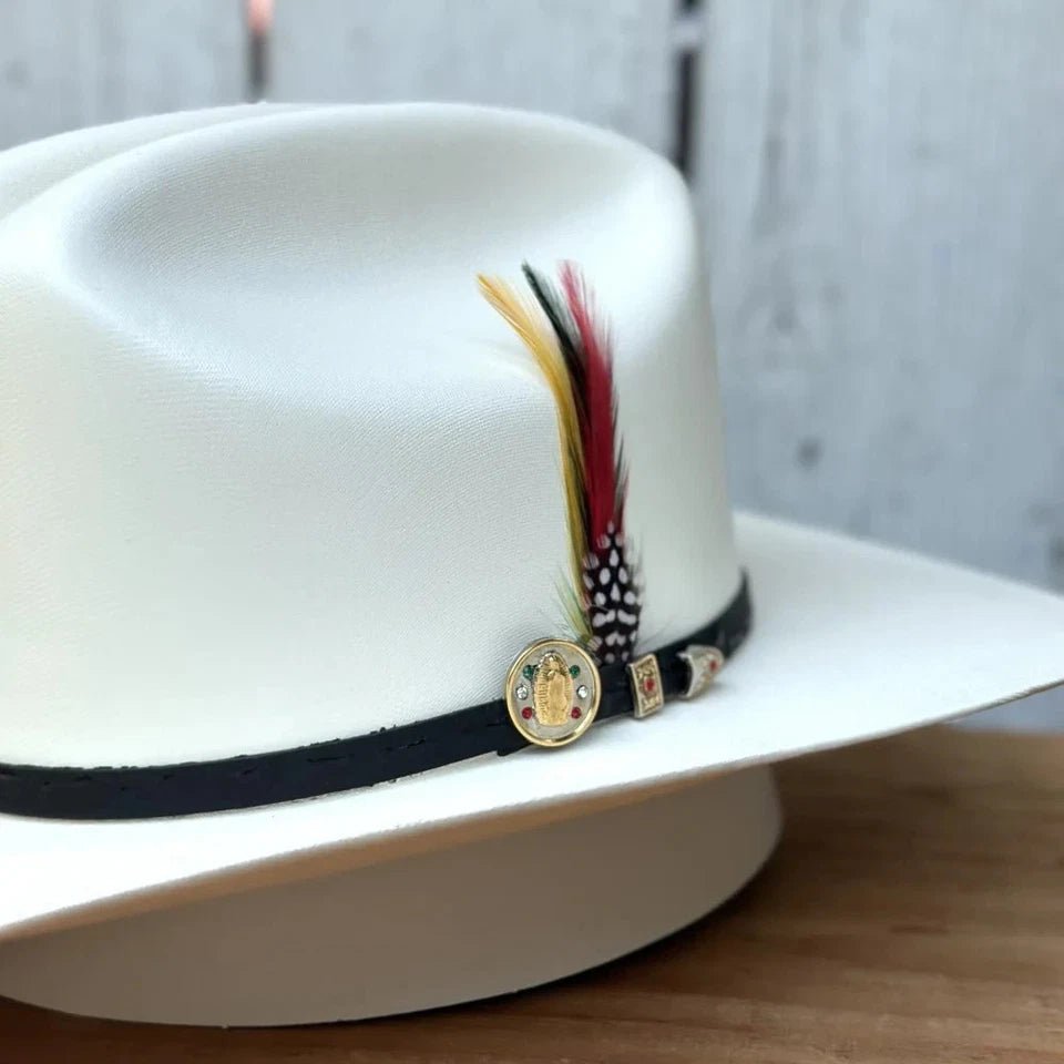 Men's Stone Virgen de Guadalupe 5,000X Sinaloa Style Western Cowboy Straw Hat - OriginalWestern.com