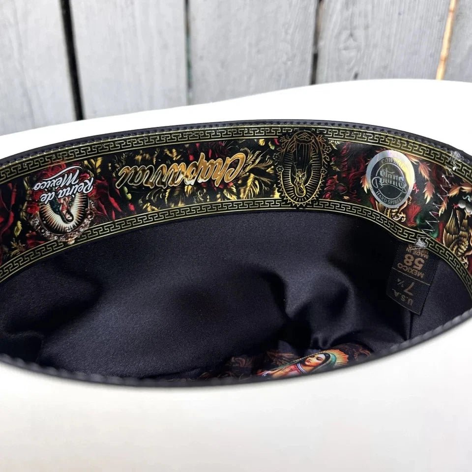 Men's Stone Virgen de Guadalupe 5,000X Sinaloa Style Western Cowboy Straw Hat - OriginalWestern.com