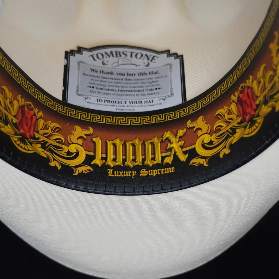 Men's Tombstone 1000X Carin Leon Style Western Cowboy Straw Hat - OriginalWestern.com