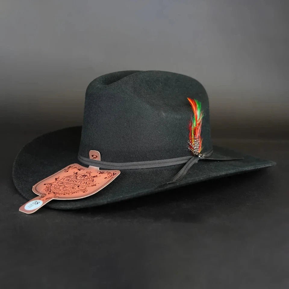 Men’s Tombstone 10X Sinaloa (Chaparral) Style Western Cowboy Fur Felt Hat - Black - OriginalWestern.com
