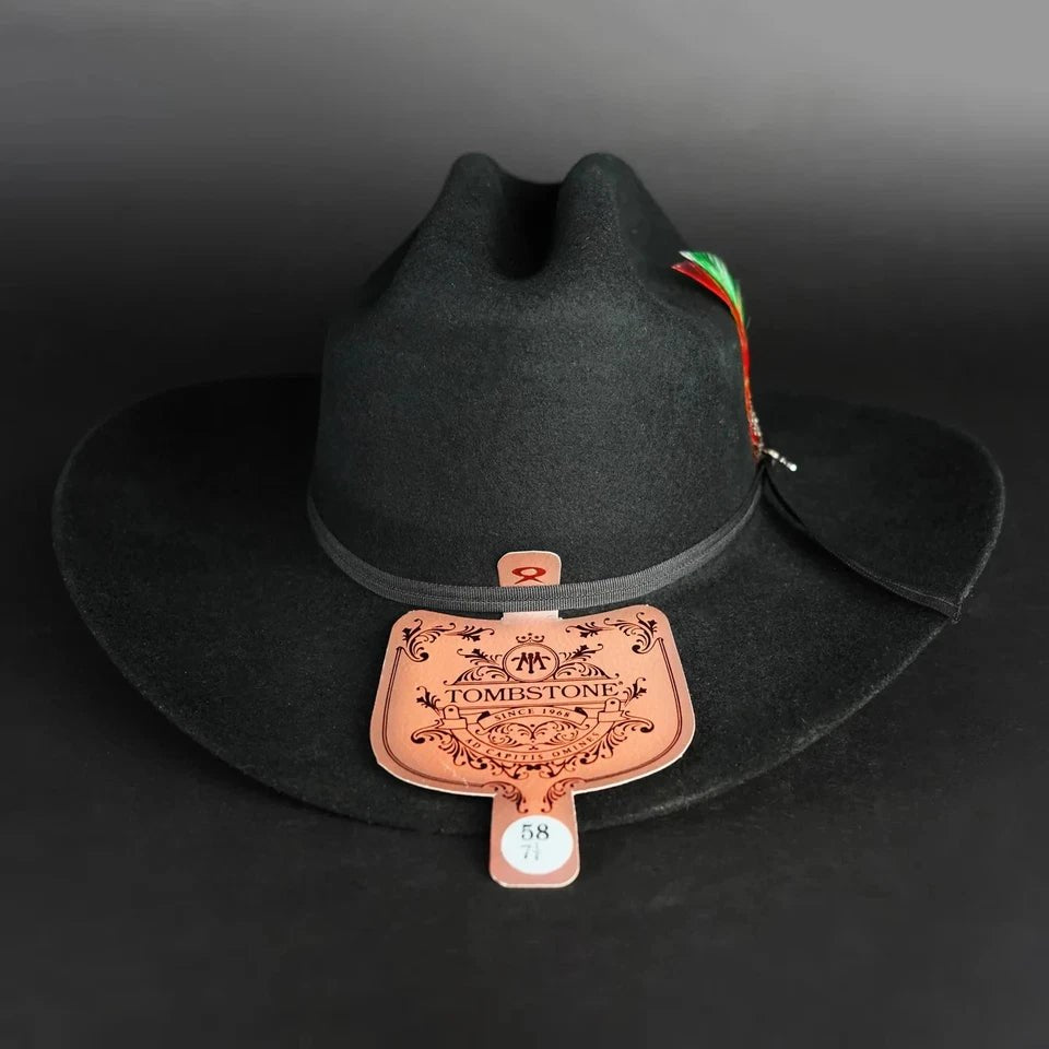 Men’s Tombstone 10X Sinaloa (Chaparral) Style Western Cowboy Fur Felt Hat - Black - OriginalWestern.com