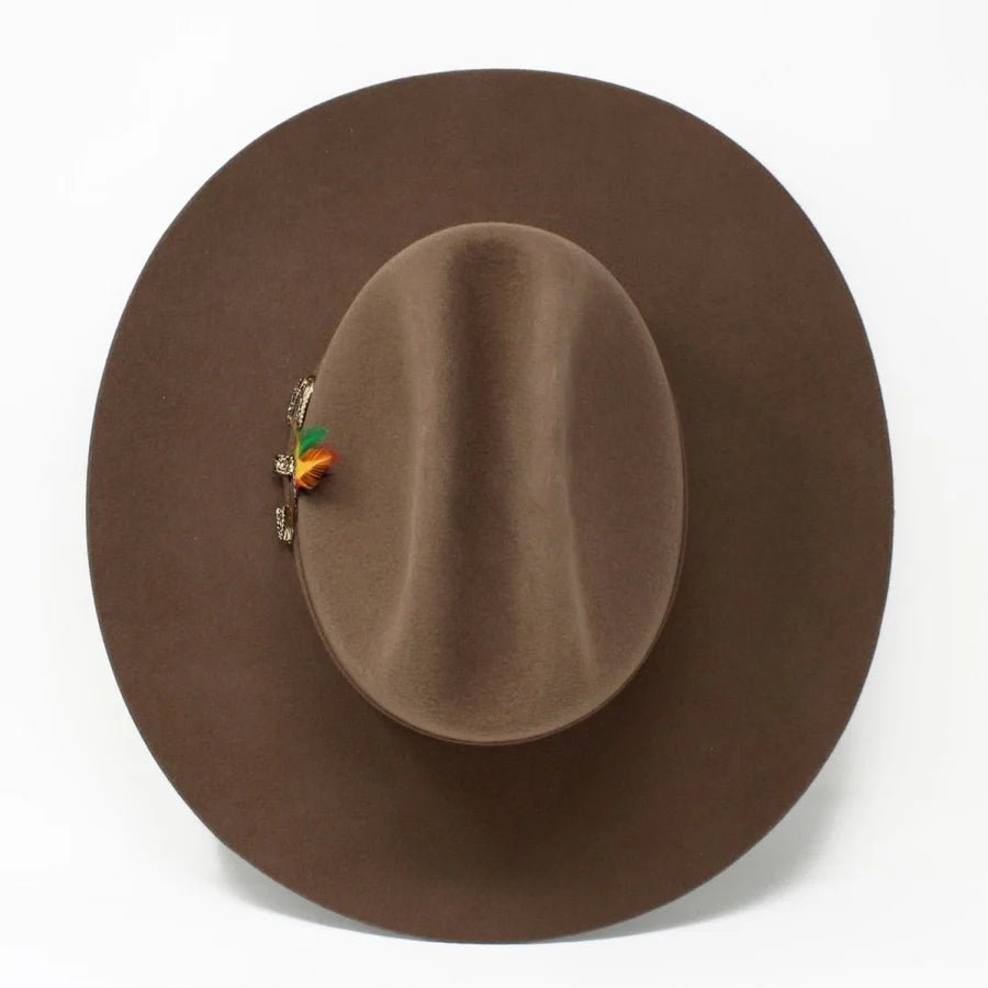 Men’s Tombstone 20X Sinaloa (Chaparral) Style Western Cowboy Fur Felt Hat - Oak Brown - OriginalWestern.com