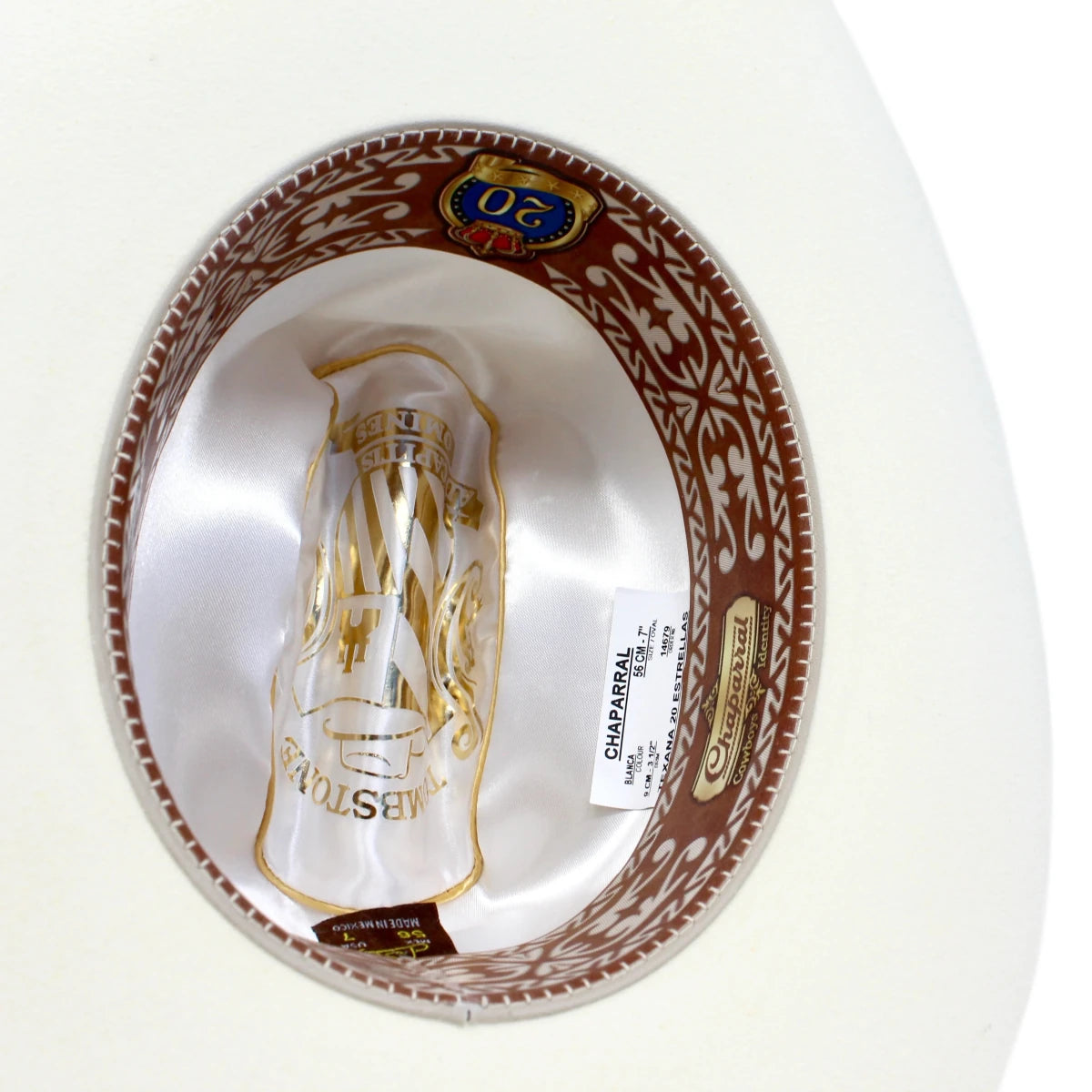 Men’s Tombstone 20X Sinaloa (Chaparral) Style Western Cowboy Fur Felt Hat - White - OriginalWestern.com
