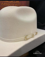 Men's Tombstone 20X Western Cowboy Fur Felt Hat East West Style - White - OriginalWestern.com