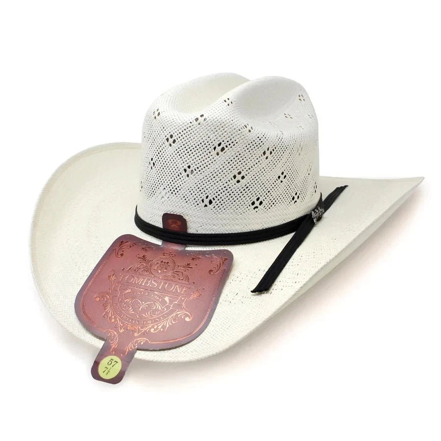 Men’s Tombstone 30X Roper Flower Style Western Cowboy Shantung Straw Hat - OriginalWestern.com
