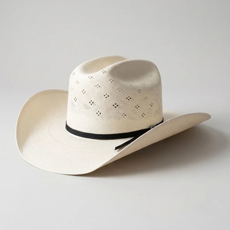 Men’s Tombstone 30X Roper Flower Style Western Cowboy Shantung Straw Hat - OriginalWestern.com
