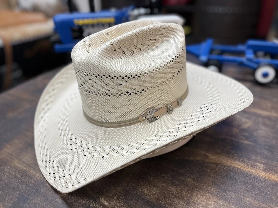 Men’s Tombstone 30X Roper Randas Bicolor Style Western Cowboy Shantung Straw Hat - OriginalWestern.com