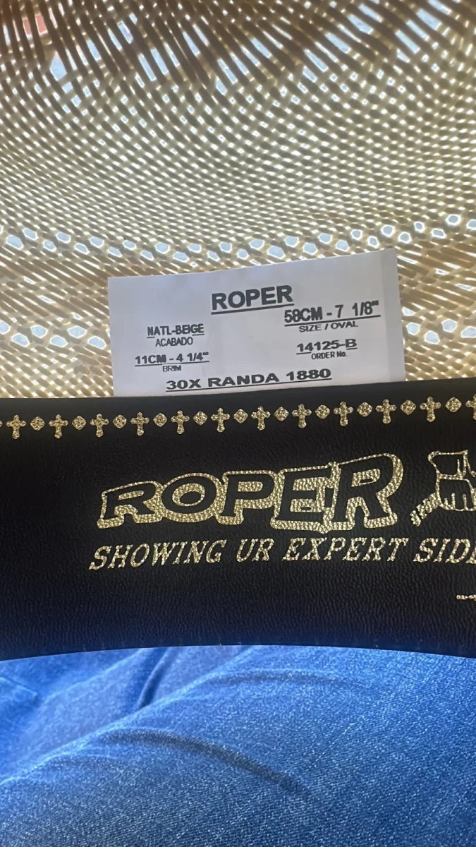Men’s Tombstone 30X Roper Randas Bicolor Style Western Cowboy Shantung Straw Hat - OriginalWestern.com