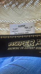 Men’s Tombstone 30X Roper Randas Bicolor Style Western Cowboy Shantung Straw Hat - OriginalWestern.com