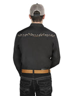Men's Traditional Embroidered Western Shirt - Black/Gold 44200 - OriginalWestern.com