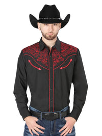 Men's Traditional Embroidered Western Shirt - Black/Red 44187 - OriginalWestern.com