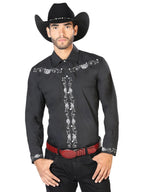 Men's Traditional Embroidered Western Shirt Black/White 42937 - OriginalWestern.com