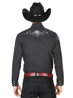 Men's Traditional Embroidered Western Shirt Black/White 42937 - OriginalWestern.com