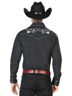 Men's Traditional Embroidered Western Shirt - Black/White 42940 - OriginalWestern.com