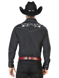Men's Traditional Embroidered Western Shirt - Black/White 42940 - OriginalWestern.com