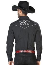Men's Traditional Embroidered Western Shirt Black/White 42945 - OriginalWestern.com