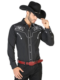 Men's Traditional Embroidered Western Shirt Black/White 42945 - OriginalWestern.com