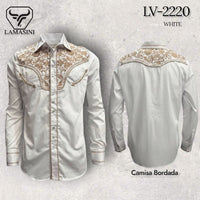 Men's Traditional Embroidered Western Shirt - White 2220 - OriginalWestern.com