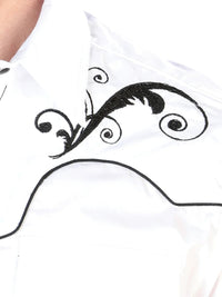 Men's Traditional Embroidered Western Shirt White/Black 42957 - OriginalWestern.com
