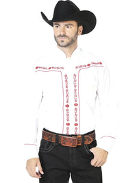 Men's Traditional Embroidered Western Shirt White/Red 42922 - OriginalWestern.com