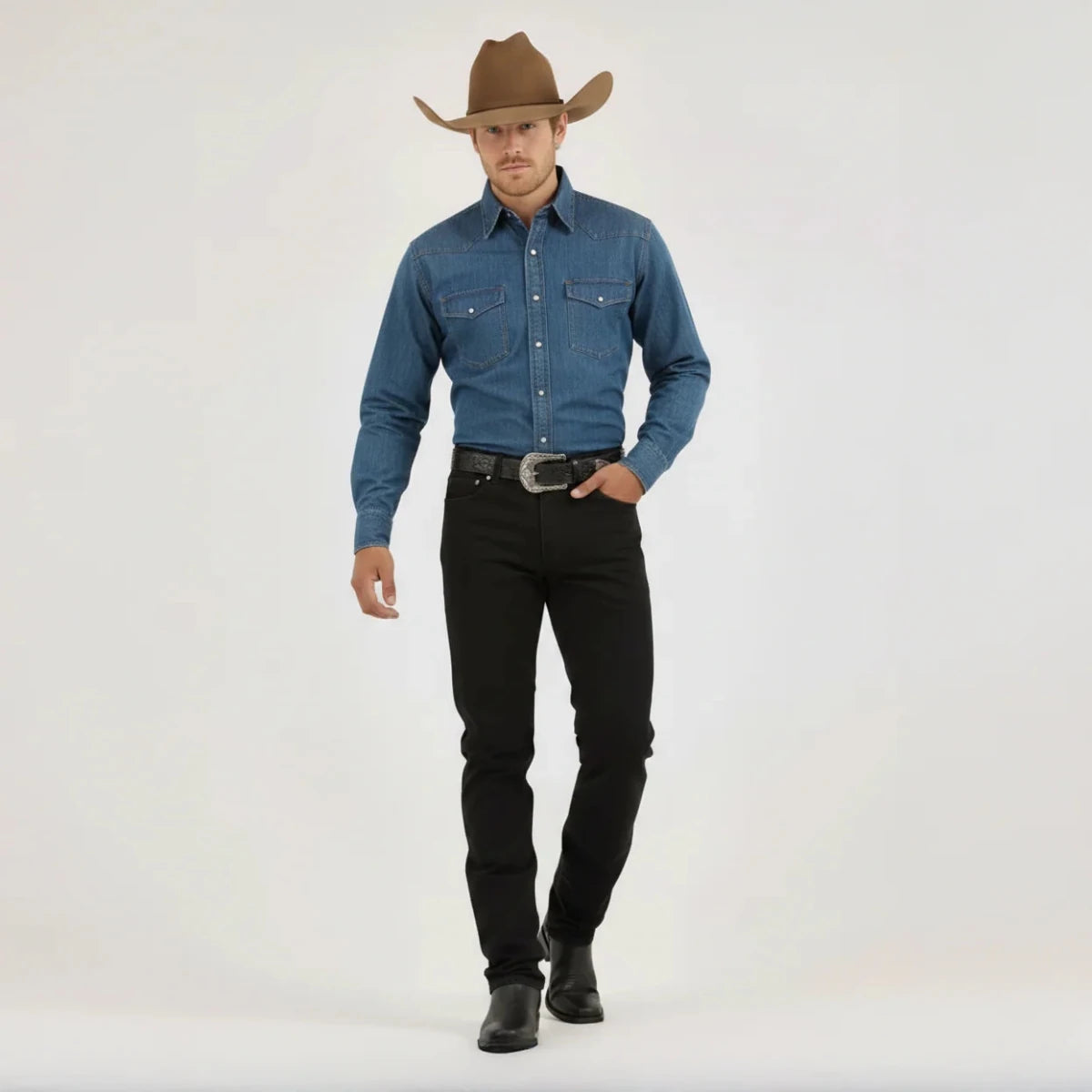 Men's Western Bootcut High Waist Stretch Premium Jeans - Black CABW 6 - OriginalWestern.com