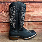 Men's Western Bulldog Cowboy Genuine Leather Boots Est. 380 Black - OriginalWestern.com