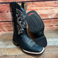 Men's Western Bulldog Cowboy Genuine Leather Boots Est. 380 Black - OriginalWestern.com