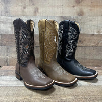 Men's Western Bulldog Cowboy Genuine Leather Boots Est. 380 Black - OriginalWestern.com