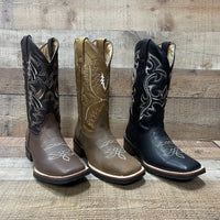 Men's Western Bulldog Cowboy Genuine Leather Boots Est. 380 Black - OriginalWestern.com