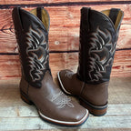 Men's Western Bulldog Cowboy Genuine Leather Boots Est. 380 Brown - OriginalWestern.com