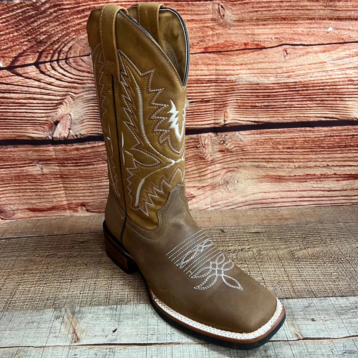 Men's Western Bulldog Cowboy Genuine Leather Boots Est. 380 Tan - OriginalWestern.com