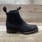 Men's Western Cowboy Bull Neck Print Genuine Cowhide Leather Ankle Boot Est. 350 Black - OriginalWestern.com